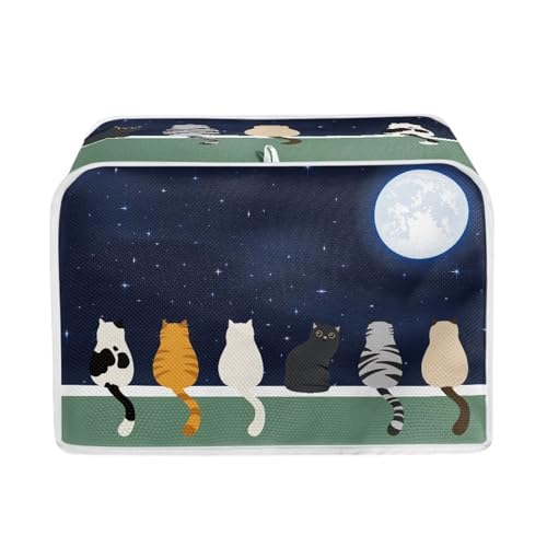 Galaxy Moon Cat - Blue and Green