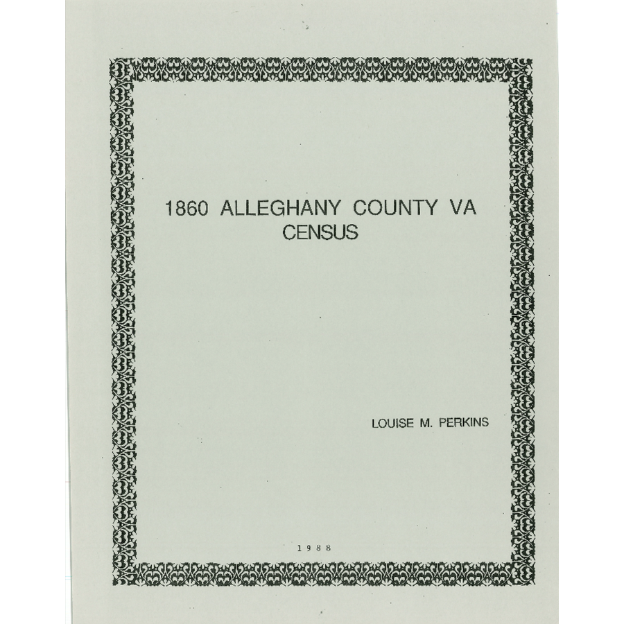 1860 Alleghany County Virginia Census Records - Genealogy & Family History Research for Ancestral Search