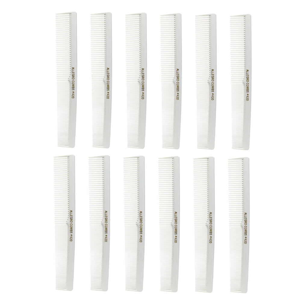 Professional 12-Piece Allegro Barber Comb Set for Hair Cutting & Styling - Perfect for Salons, Home Grooming & DIY Hairstyles