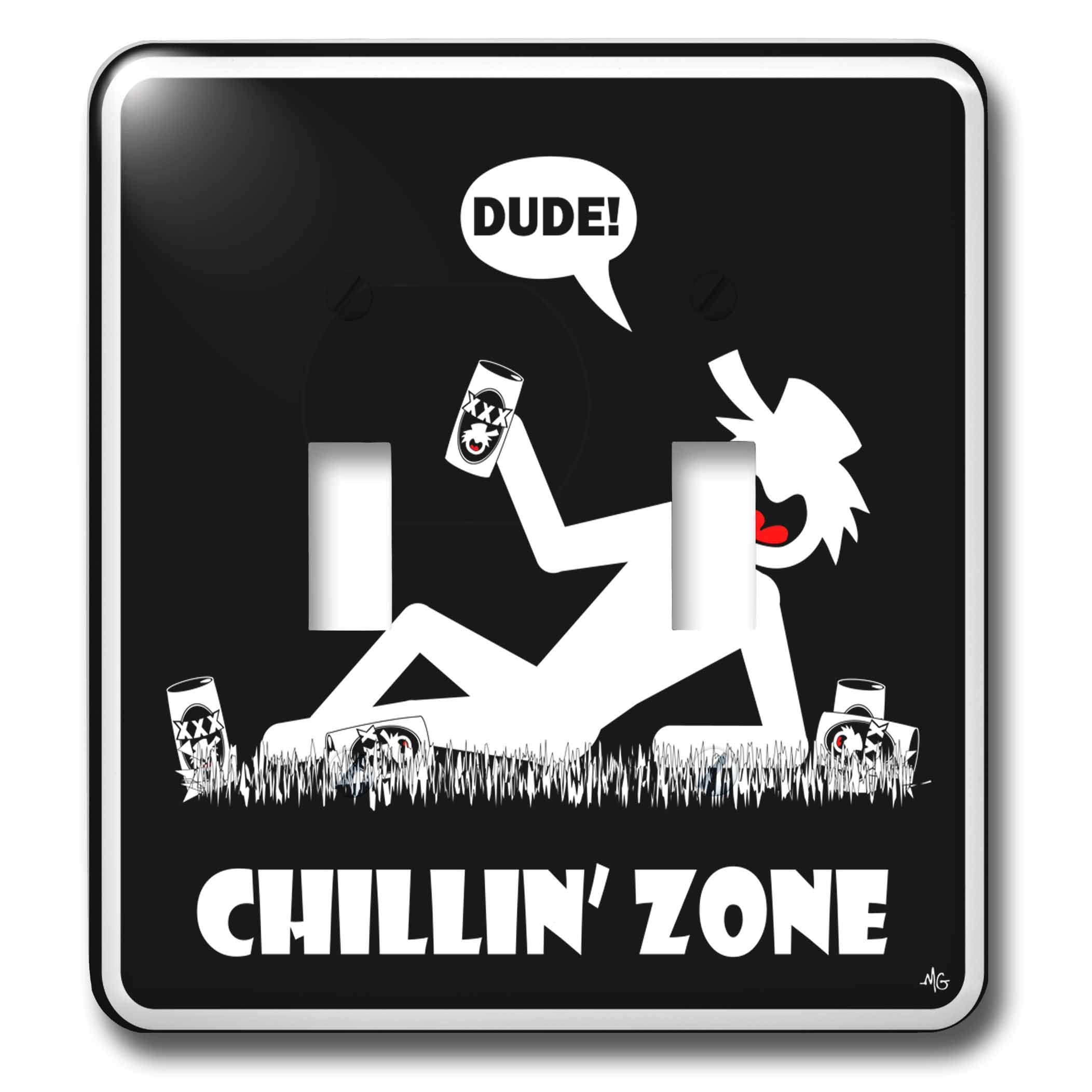 3D Rose Chill Zone Black Sign with Toggle Switch - Wall Decor for Man Cave, Garage, or Game Room - Perfect for Home, Office, and Bar Decoration
