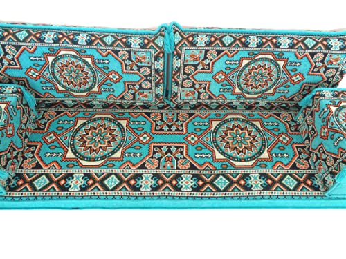 Arabic Majlis Sofa Set for Living Room - Traditional Arabic Furniture, Jalsa Couch & Loveseat with Bench Cushions | Perfect for Home Decor, Cultural Gatherings & Cozy Family Time