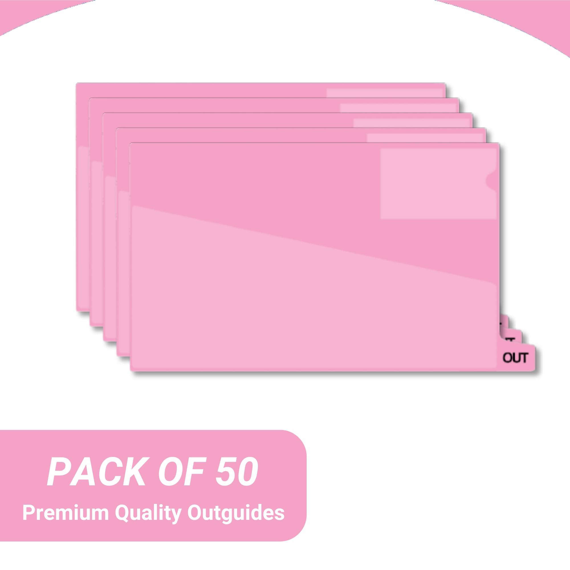 Doctor Stuff - Small Bottom Tab Vinyl Outguides with Diagonal Cut Front Pocket & Top Charge Out Slip Pocket | Plastic File Folder Legal Size 9
