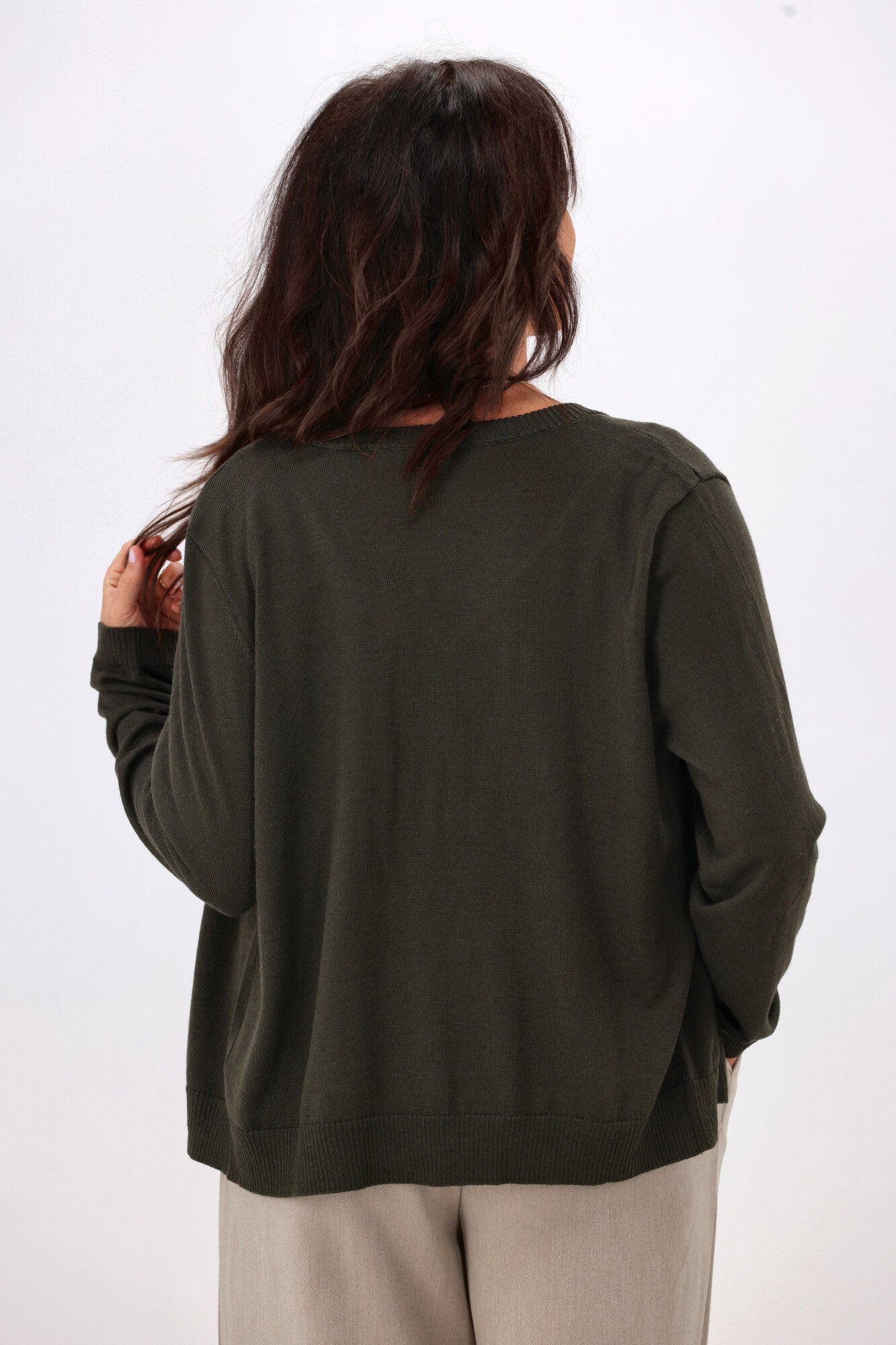 Alpine by Shine On Quebec Rib Detail Cardigan - Women's Olive Knit Sweater for Fall & Winter | Cozy Office Wear & Casual Outfits