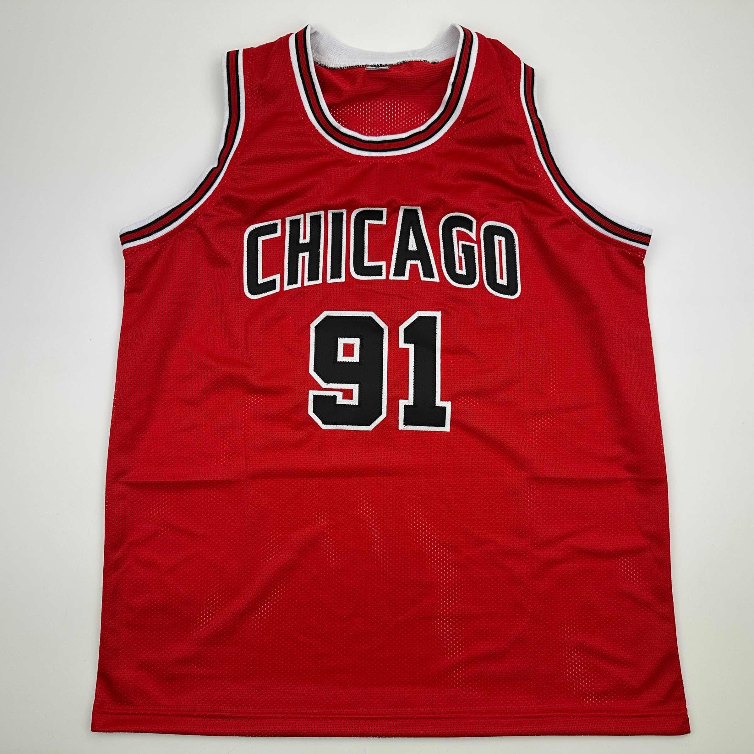 Authentic Autographed Dennis Rodman Chicago Bulls Basketball Jersey with JSA COA - Perfect for Collectors, Sports Fans, and Memorabilia Displays