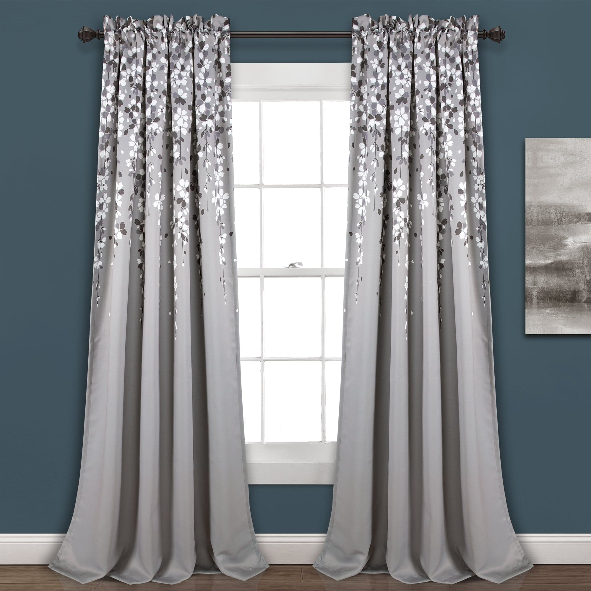 Elegant Weeping Flower Light Filtering Window Curtain Set - Soft Sheer Drapes for Living Room & Bedroom - Perfect for Privacy & Sun Protection