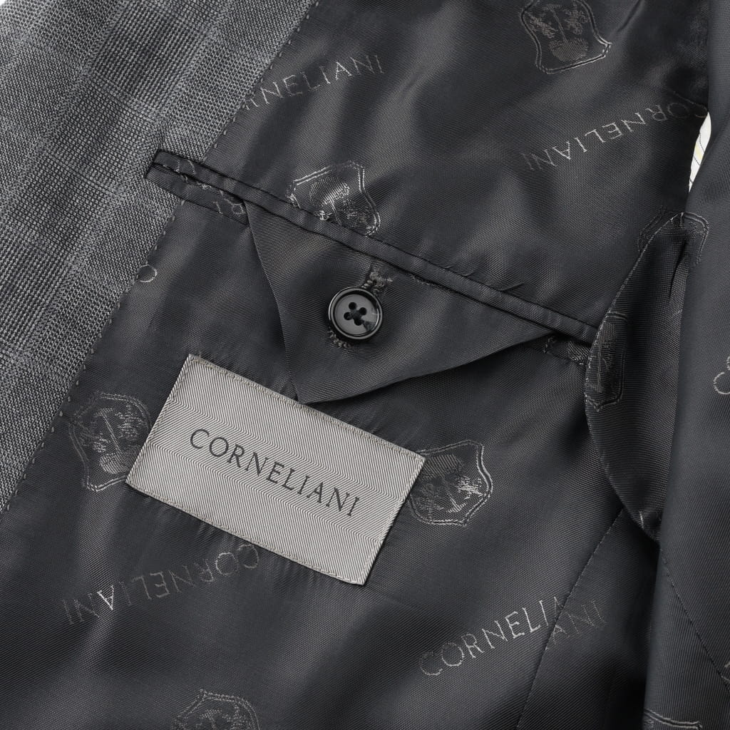 Premium CORNELIANI Slim Fit Wool Suit - Mid Grey Twill Leader for Business & Formal Occasions | Office Wear, Weddings & Professional Events