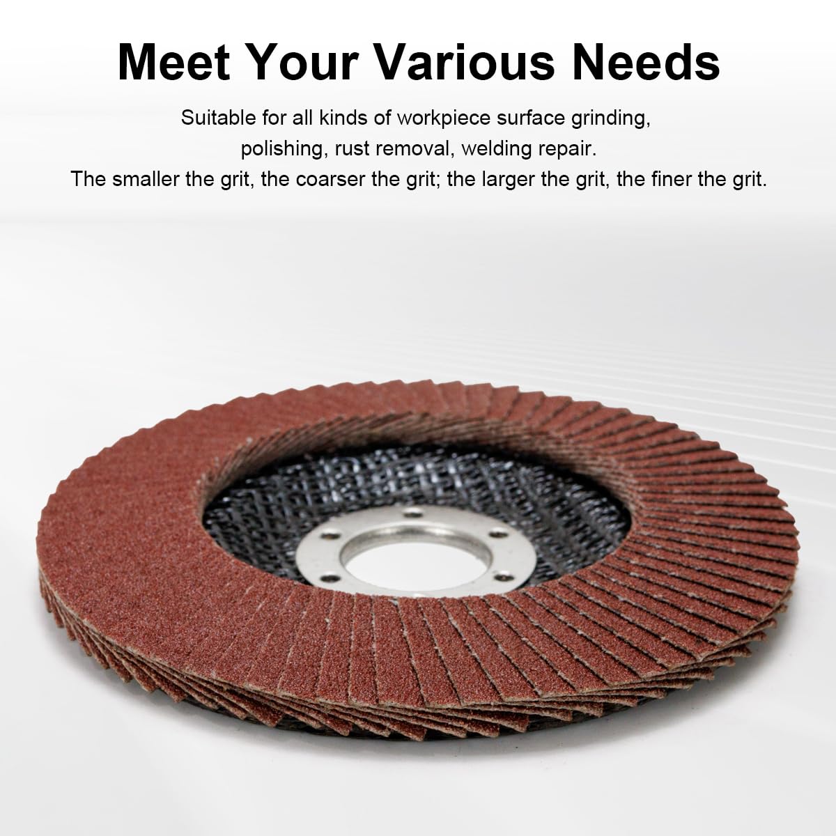 10 Pack 60 Grit Flap Discs 4 1/2 Inch for Angle Grinder - Type 29 Abrasive Sanding Discs with Aluminum Oxide - Perfect for Metal Grinding, Wood Sanding & Surface Preparation
