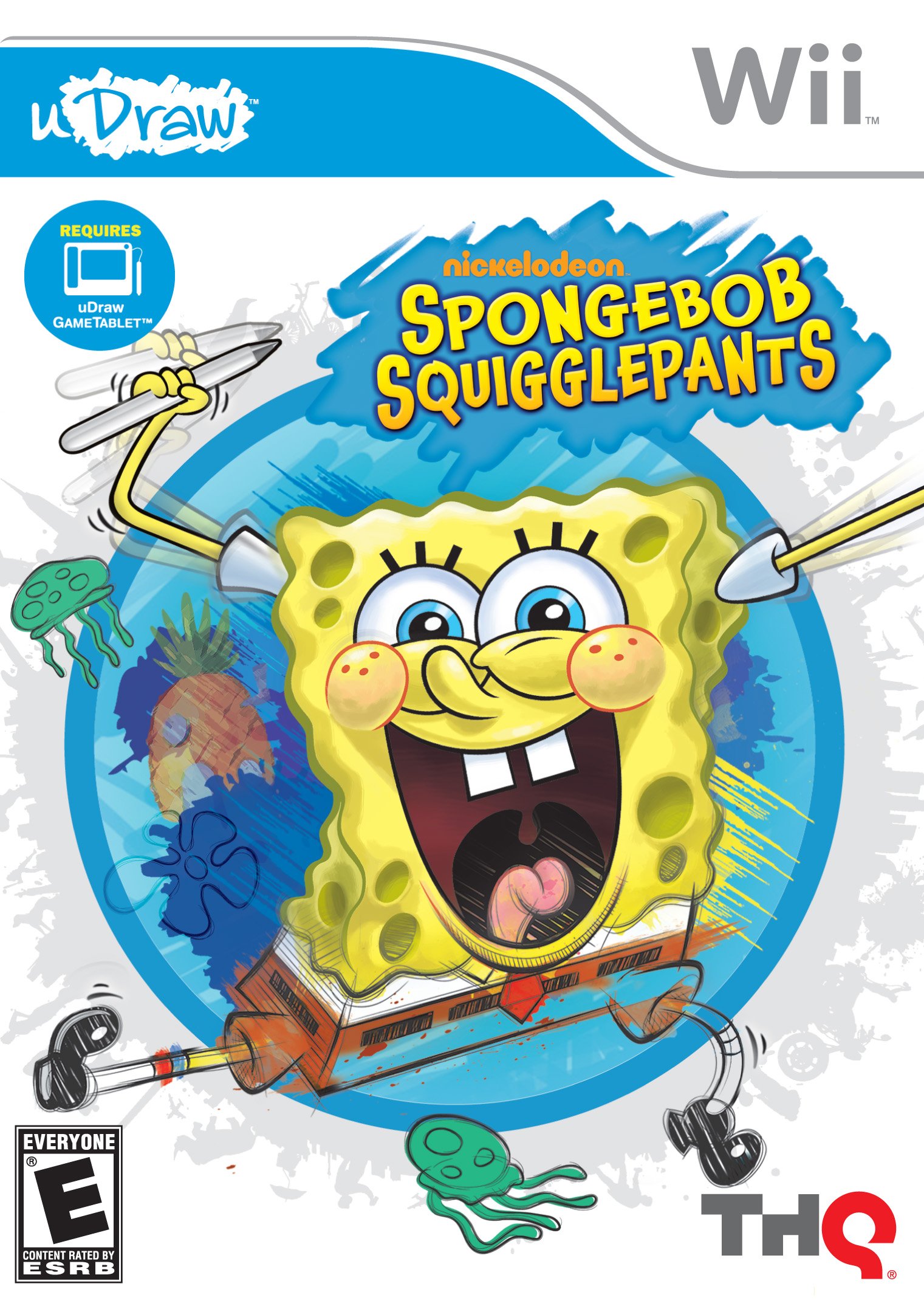 Spongebob Squigglepants Game for Nintendo Wii - uDraw Interactive Drawing Experience - Fun Family Game Night & Creative Kids Activity