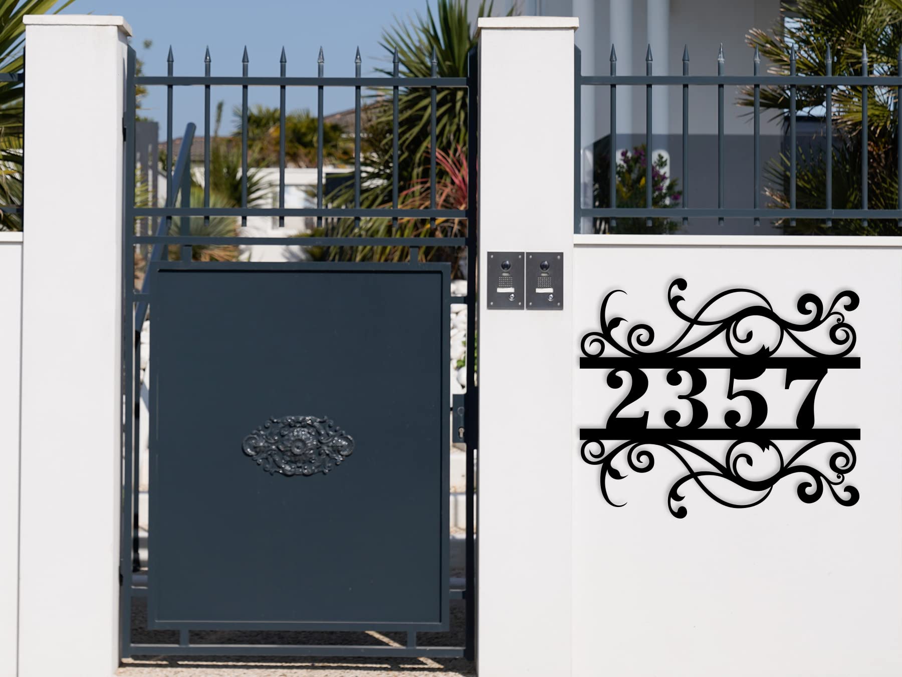 Personalized Modern Metal House Numbers for Outside - Custom Address Plaque Sign for Yard & Home - Horizontal Design - Perfect for Front Door, Mailbox & Curb Appeal