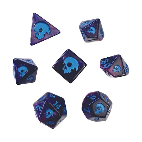 Premium Black Oak Workshop Dreadgloom 7ct Polyhedral Dice Set for D&D, RPG & Tabletop Games - Perfect for Dungeon Masters & Fantasy Roleplaying Adventures
