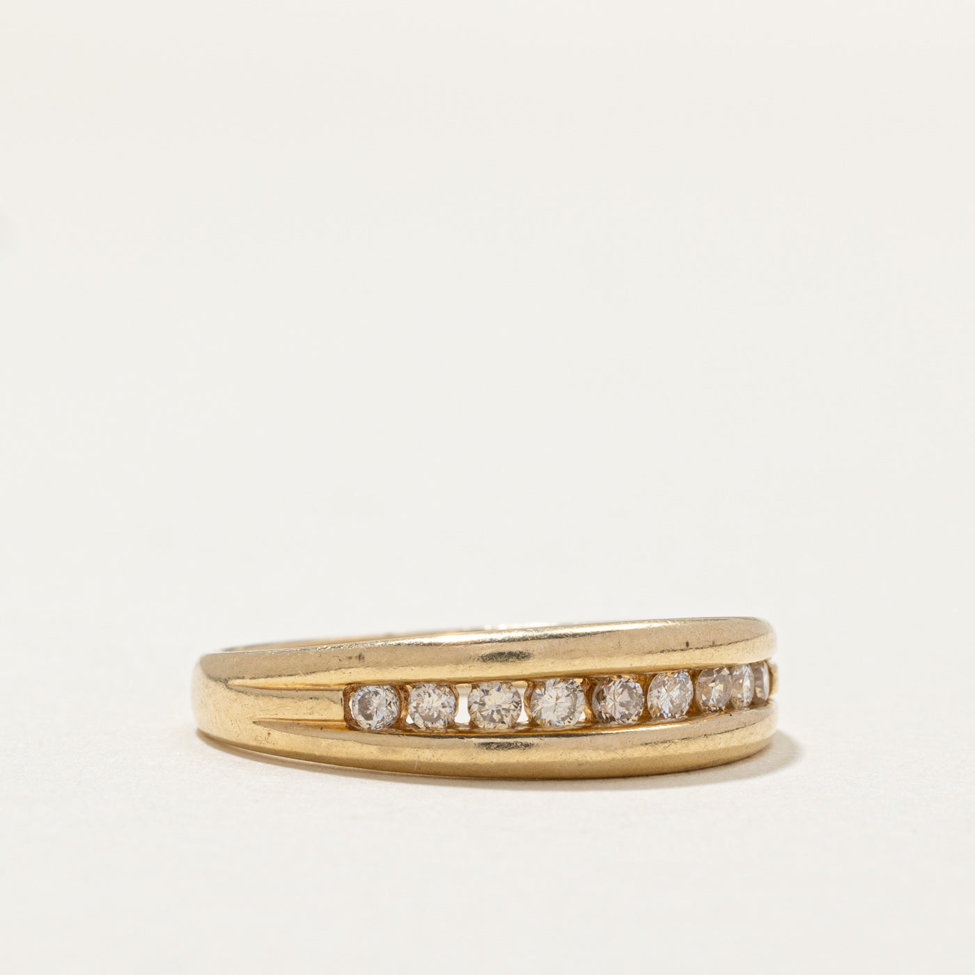 Channel Set Semi Eternity Diamond Wedding Band Ring - 0.25 Carat Total Weight (CTW) - Size 8.75 - Perfect for Anniversary Gifts, Bridal Jewelry & Special Occasions