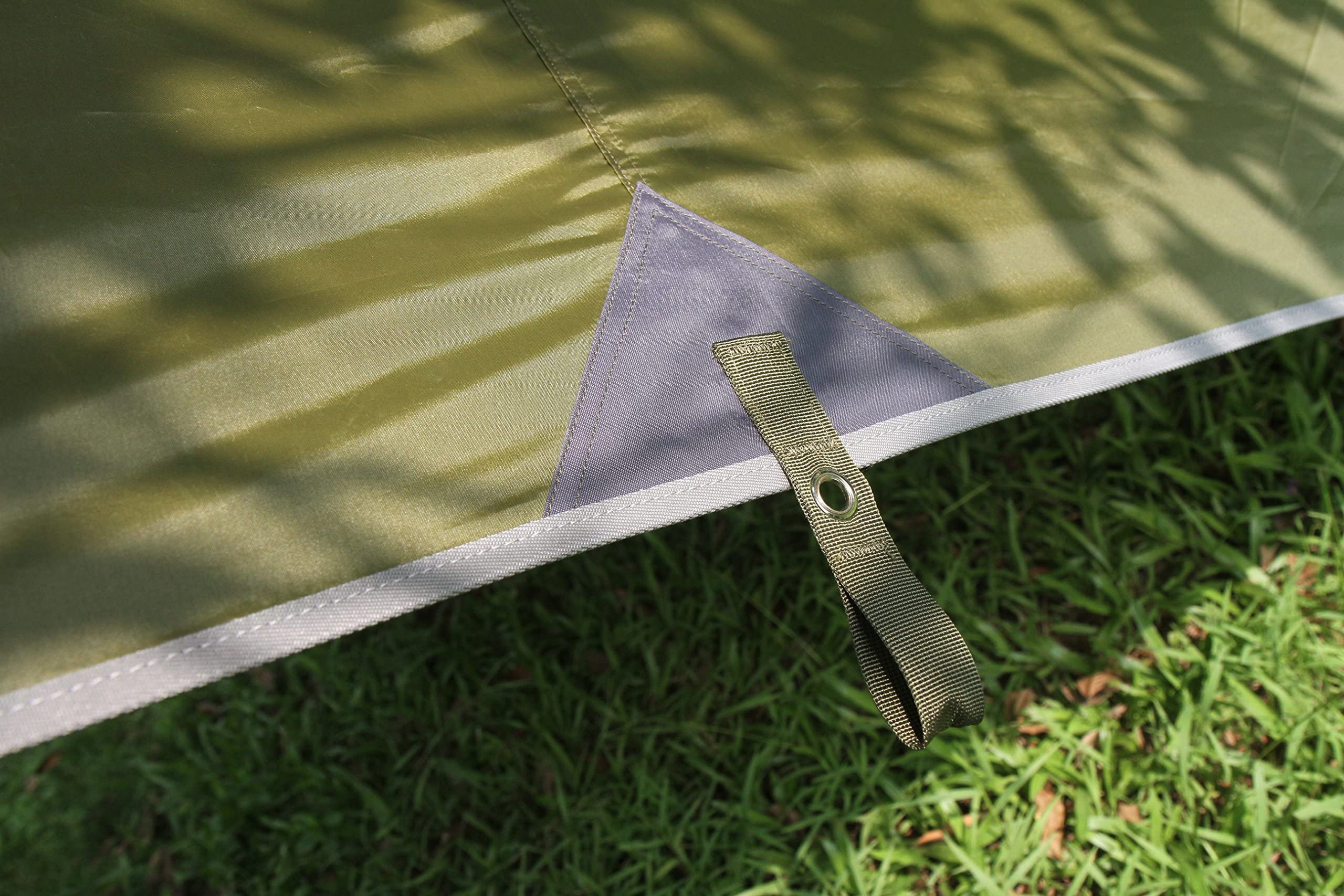 Waterproof Survival Tarp Shelter - Lightweight 9.5x9.5ft Portable Camping Tent with 6 Rings for 3-4 People | Perfect for Outdoor Rain Protection, Sun Shade, Hammock Camping & Emergency Shelter