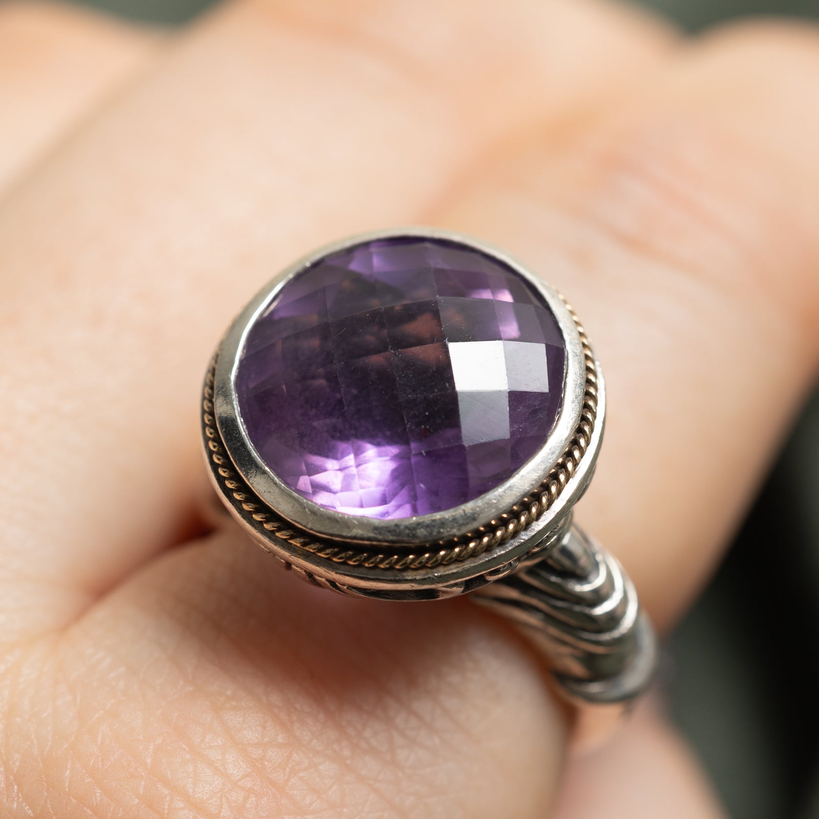 Effy 8.50ct Amethyst Cocktail Ring Size 6.5 - Elegant Purple Gemstone Jewelry for Women, Perfect for Evening Parties, Weddings & Special Occasions