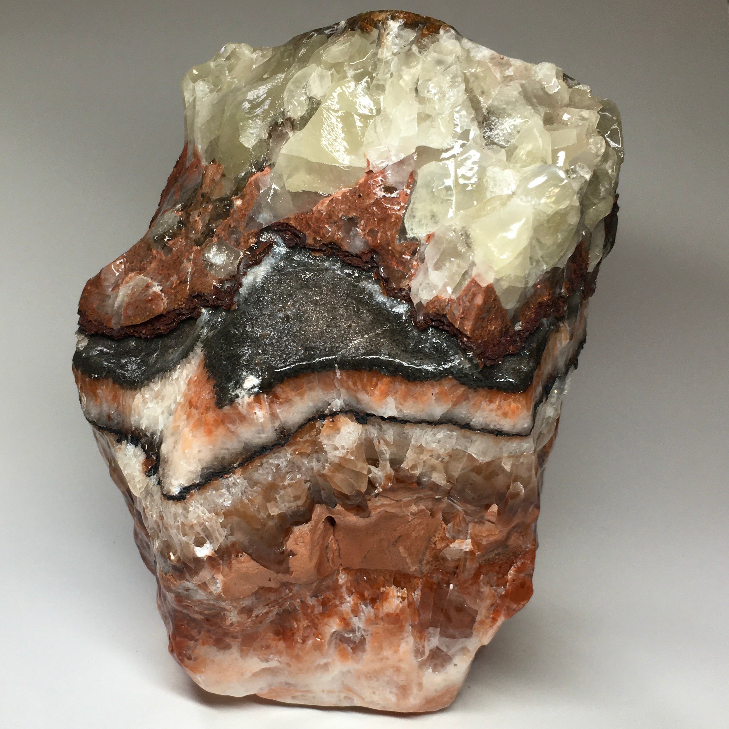 Large Raw Red Banded Calcite Crystal Chunk - Natural Healing Stone for Meditation, Home Decor & Crystal Collection