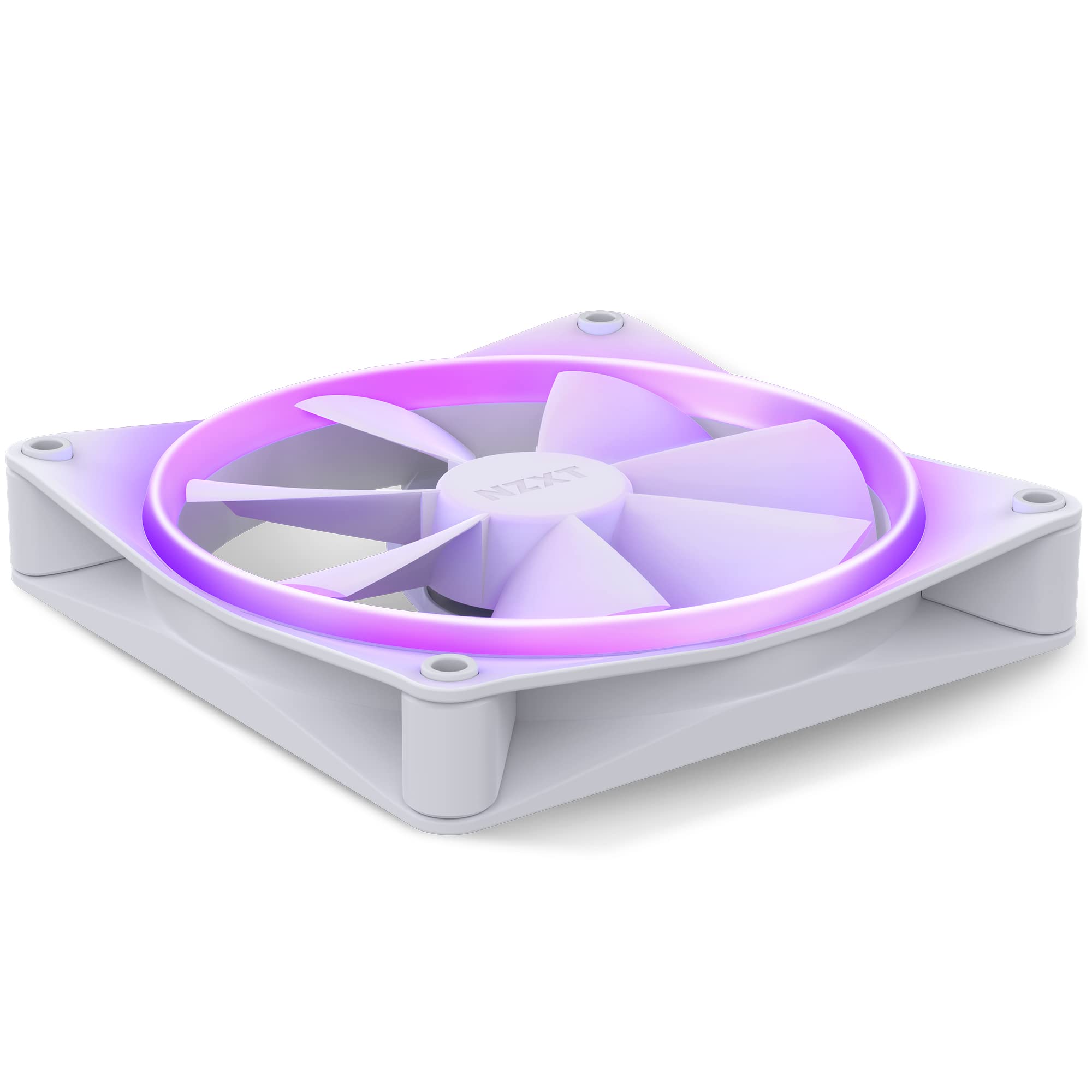 NZXT F140 RGB PC Cooling Fans - 140mm White LED Case Fans with Advanced RGB Lighting & Quiet Operation - Includes Twin Fans & Controller for Gaming PC, Workstation, and Home Office Setup