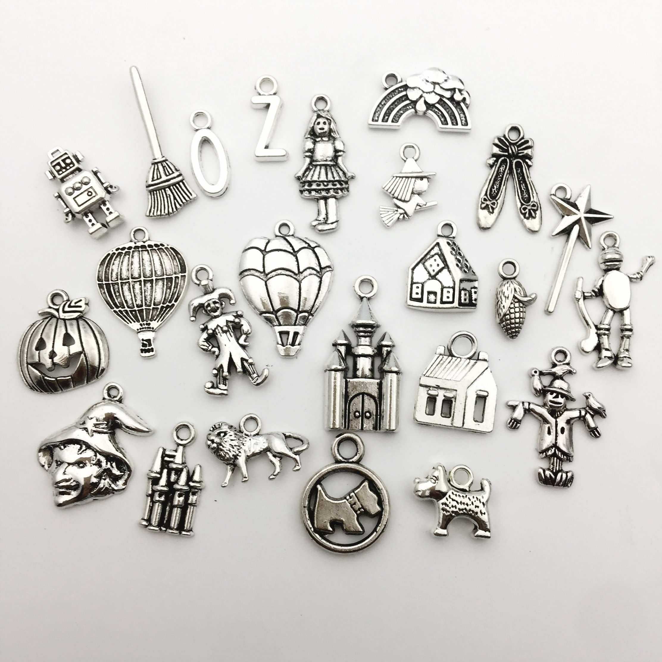 The Wizard of Oz Charms - 100g (70-75pcs) Mixed Craft Beads & Jewelry Pendants for DIY Necklace, Bracelet Making - Perfect for Scrapbooking, Gift Wrapping & Home Decor (M038)