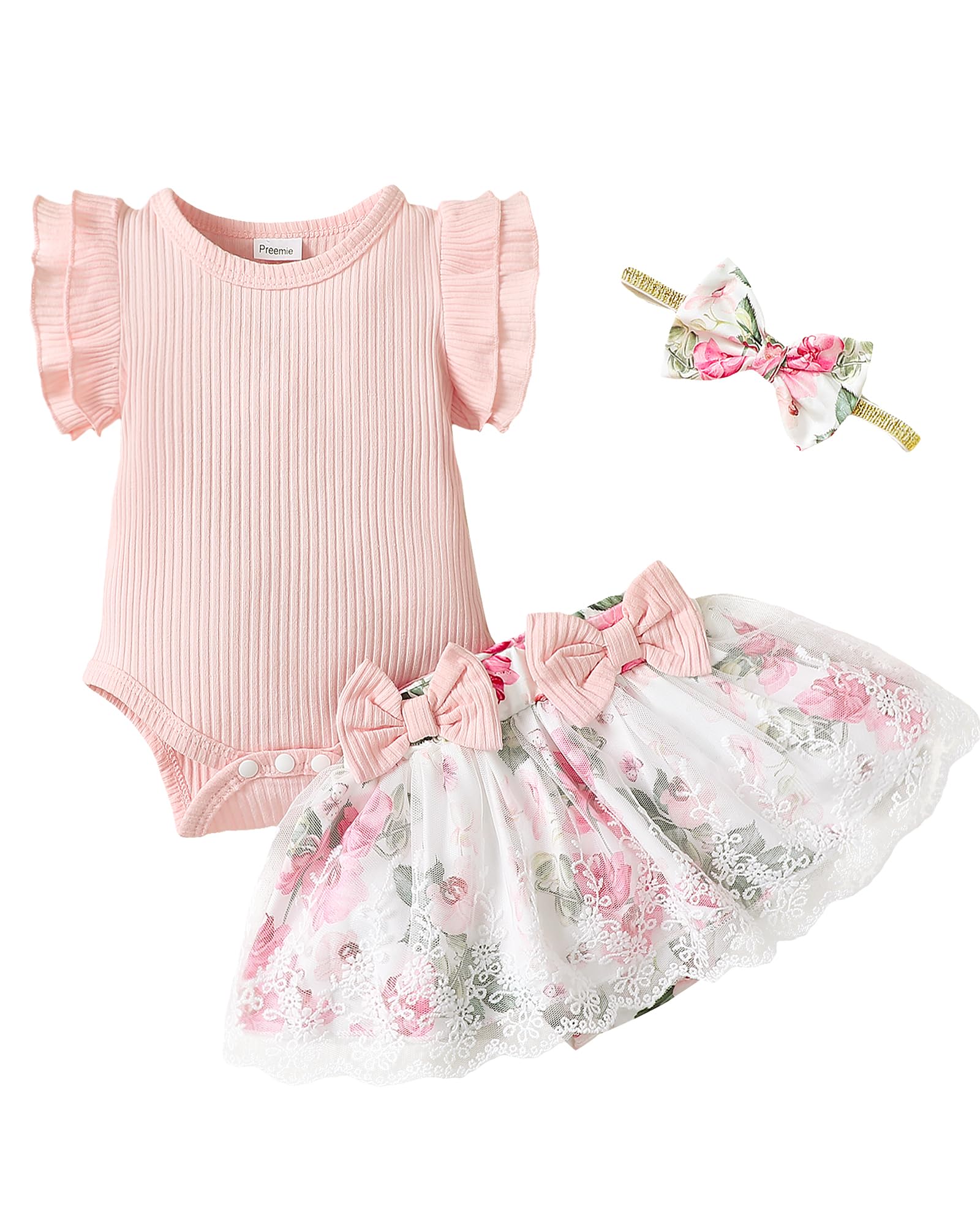 Mioglrie Preemie Baby Clothes for Girls - Newborn Outfits, Infant Summer Romper Dress & Shorts Set - Perfect for Photoshoots, Playdates & Special Occasions