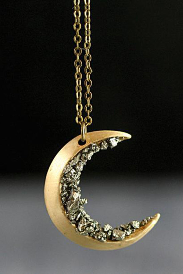 Vintage Moon Shaped Diamond Pendant Necklace for Women - Elegant 925 Sterling Silver Jewelry Gift for Birthday, Anniversary & Valentine's Day