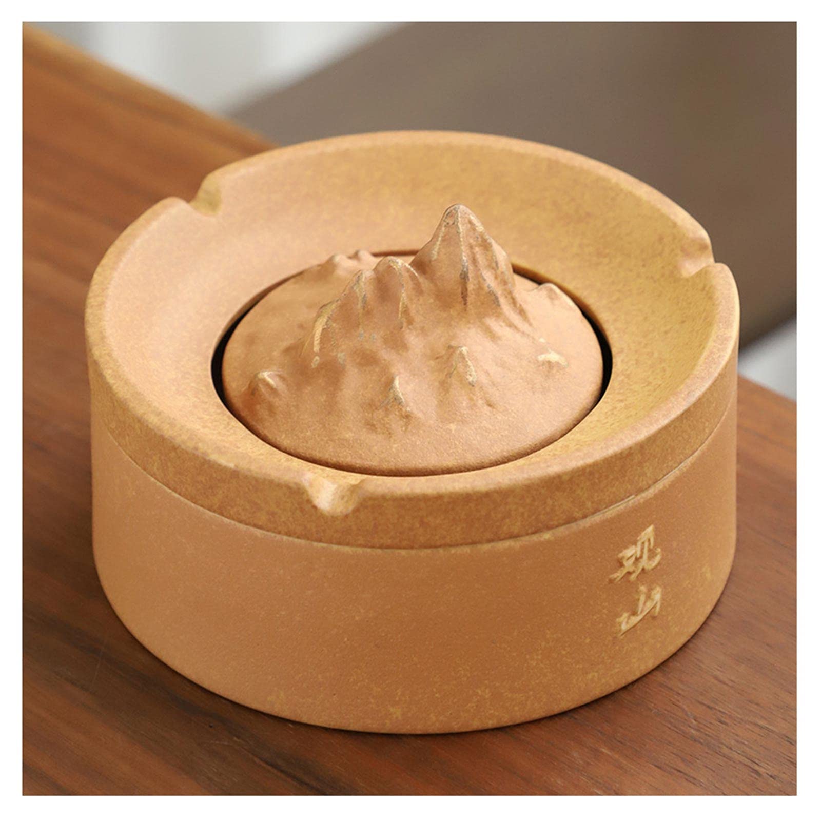 Premium Ceramic Ashtray with Lid - Large Capacity Car & Home Ash Tray for Living Room, Office, Patio - Elegant Green Decorative Gift for Smokers (Ideal for Indoor/Outdoor Use)