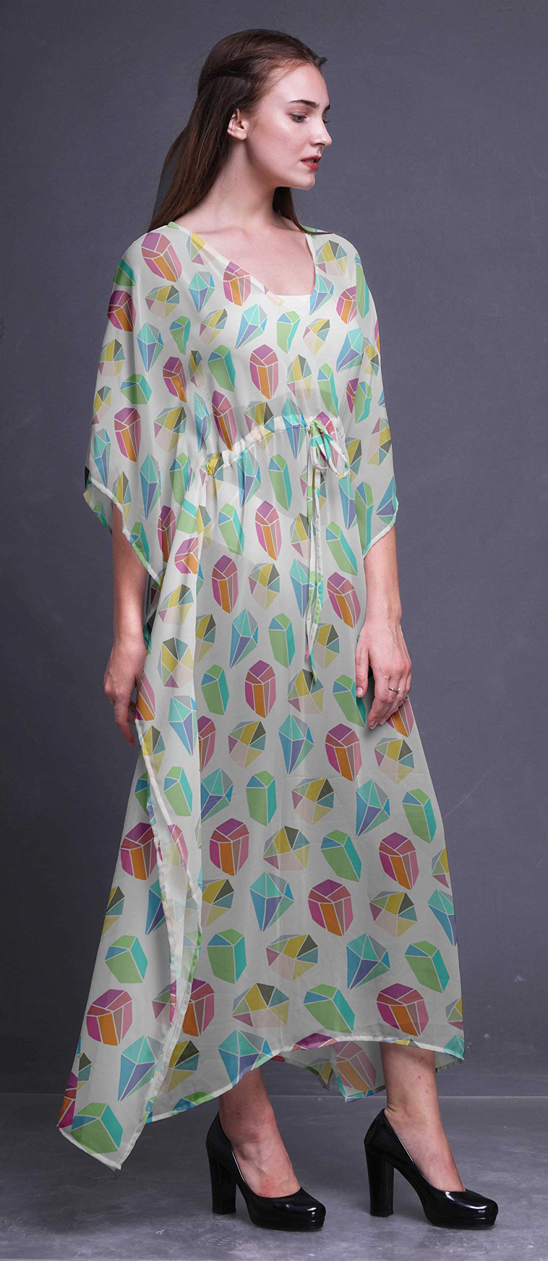 Bimba Beach Kaftan - Women's Flowy Maxi Dress Bikini Cover Up | Long Summer Kimono Caftan for Pool, Beach & Vacation