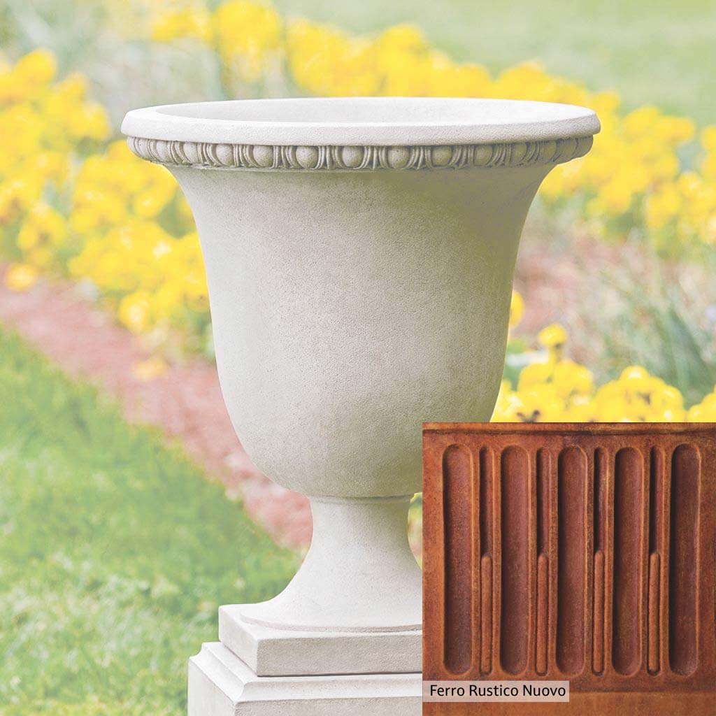 Campania International Williamsburg Egg and Dart Urn - Classic Garden Urn for Outdoor Decor, Patio, and Landscape Design | Elegant Resin Planter with Egg and Dart Motif