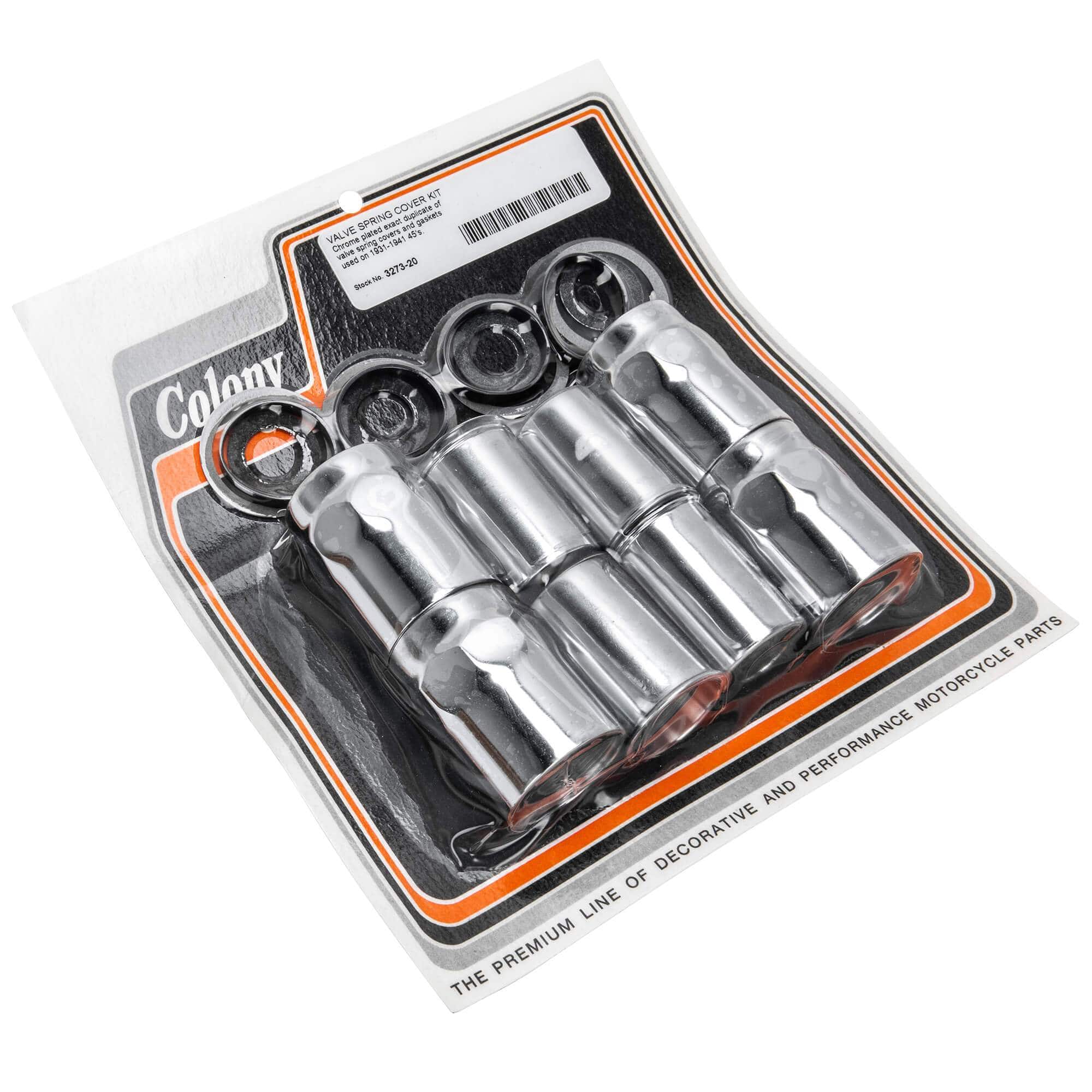 20 Valve Spring Cover Kit for 1931-1941 Harley Davidson 45's - Chrome Plated Replacement Part for Classic Motorcycle Restoration & Maintenance