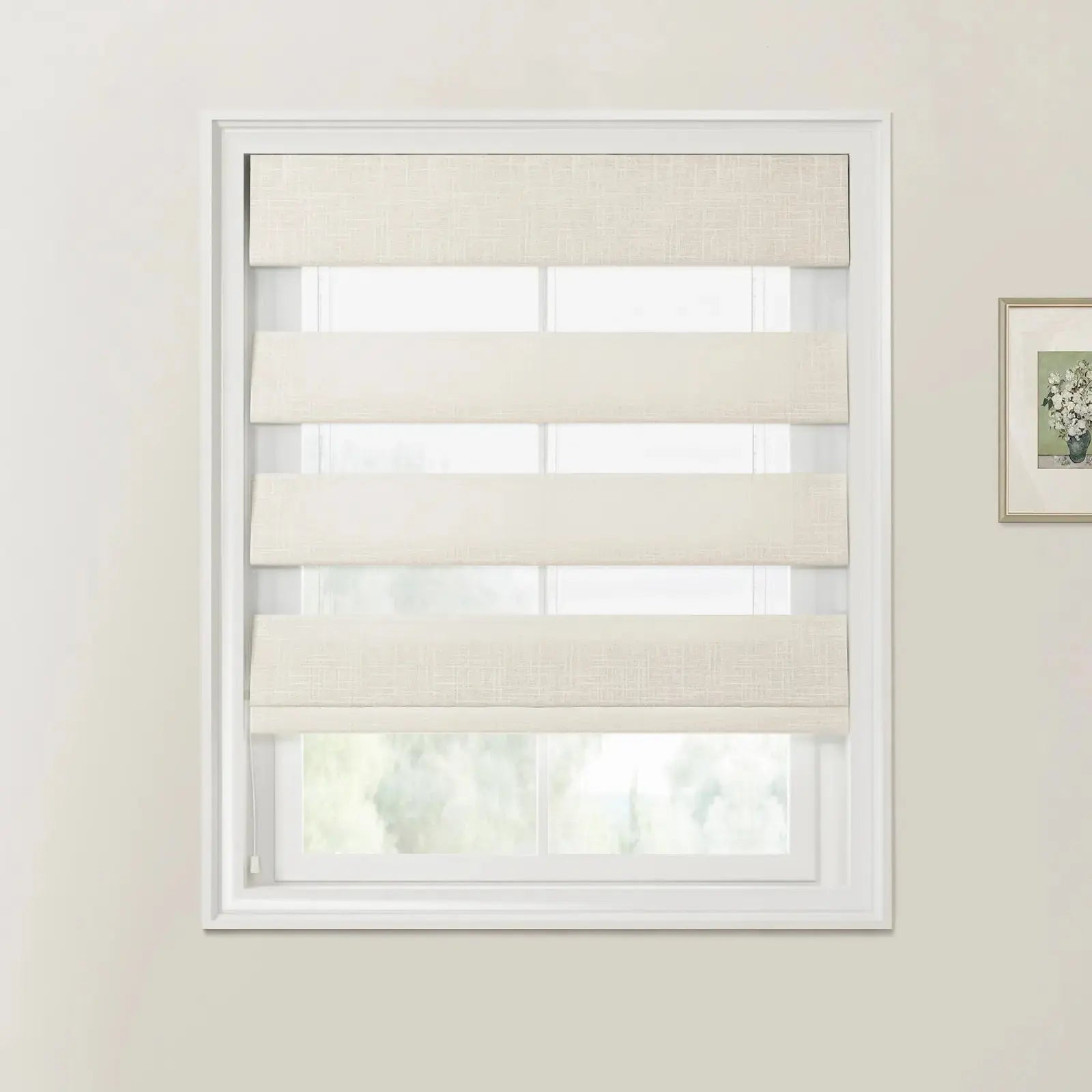 Custom Zebra Roman Blind Cord Lift - Blackout Window Shades for Home & Office - Easy Installation & Light Control