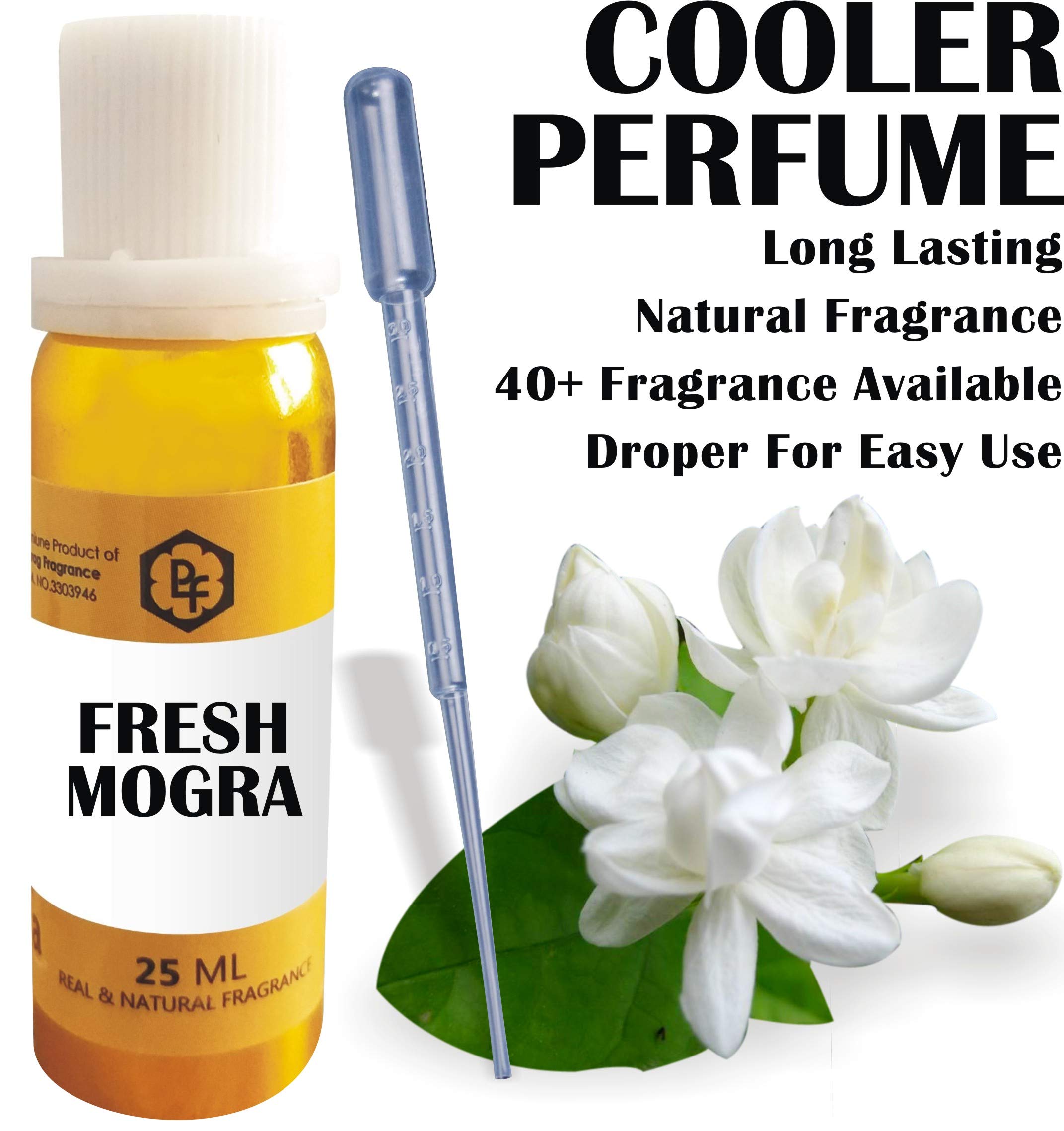 Parag Fragrances Fresh Mogra Perfume Oil - 25ml Long Lasting Cool Aroma Diffuser for Home & Office | Unisex Scent for Relaxation, Meditation & Stress Relief