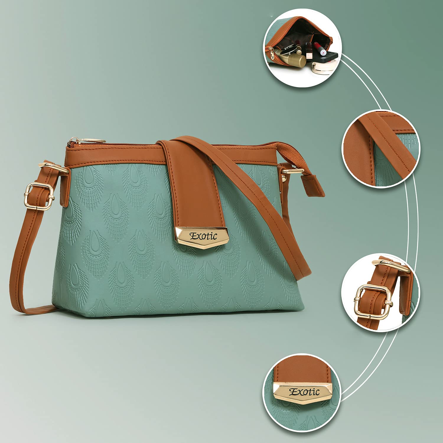 Stylish Crossbody Sling Bag for Women & Girls - Trendy Embossed Design, Lightweight & Adjustable Strap - Perfect for Travel, Shopping & Everyday Use