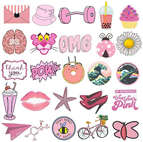 Cute Waterproof VSCO Stickers - Trendy Aesthetic Decals for Water Bottles, Laptops, Hydro Flasks, MacBooks, Phones & Guitars - Perfect for Teens, Girls & Kids - Great for School, Travel & Personalizing Your Belongings