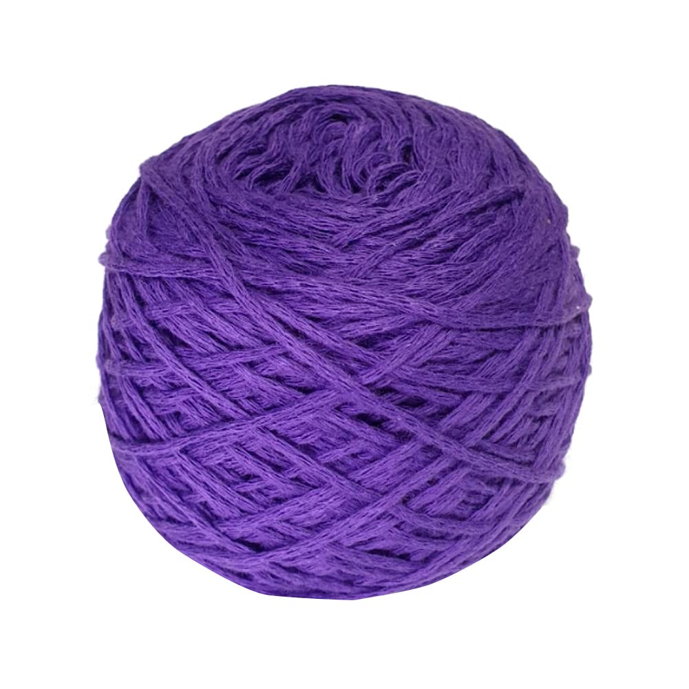 100% Cotton Cord Yarn - 2mm Tubular I-Cord Yarn for Knitting & Crochet | Soft Cobalt Purple Small Yarn Ball (193) | Perfect for DIY Crafts, Jewelry Making & Macrame Projects