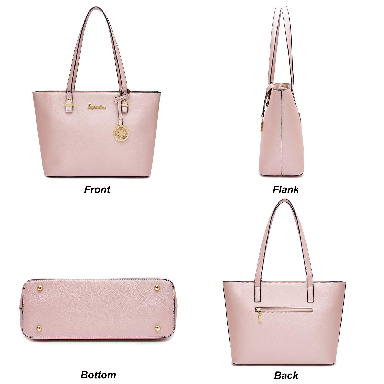 Soperwillton Women's 5-Piece Handbag Set - Tote, Shoulder Bag, Satchel, Wallet & Purse for Work, Travel & Daily Use