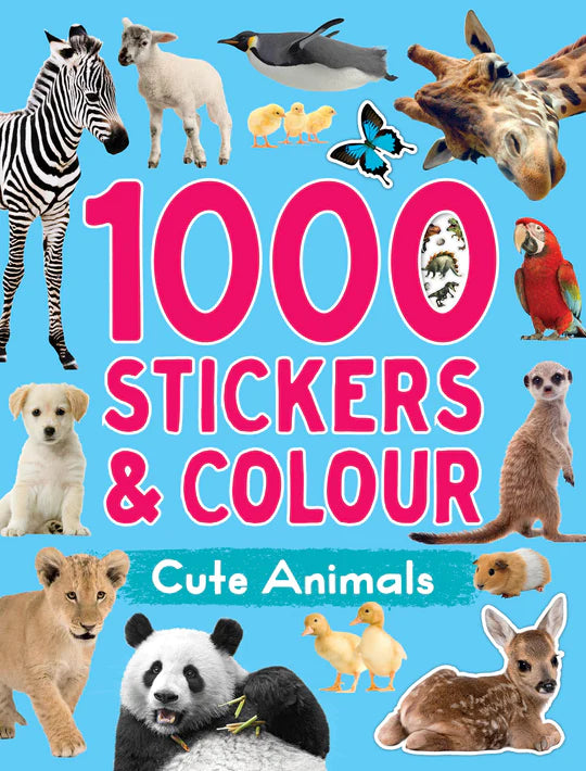 1000 Colors & Stickers Cute Animals Activity Book for Kids - Fun Learning & Creative Play at Home, School or Travel