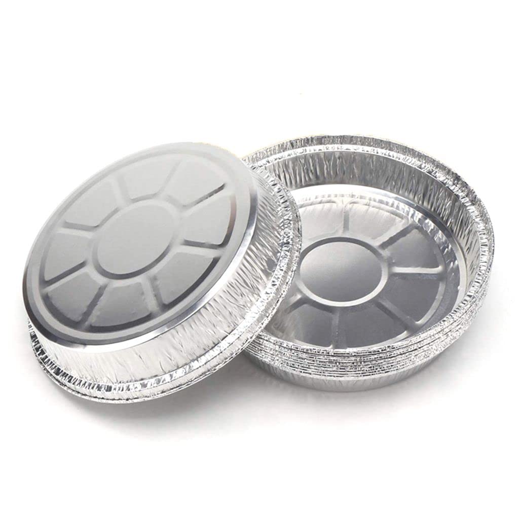 50Pcs Disposable Aluminum Foil Pans 6 Inch Round Non-Stick Baking Pans for Steaming, Roasting, BBQ & Cooking - Perfect for Party Catering, Meal Prep & Home Baking