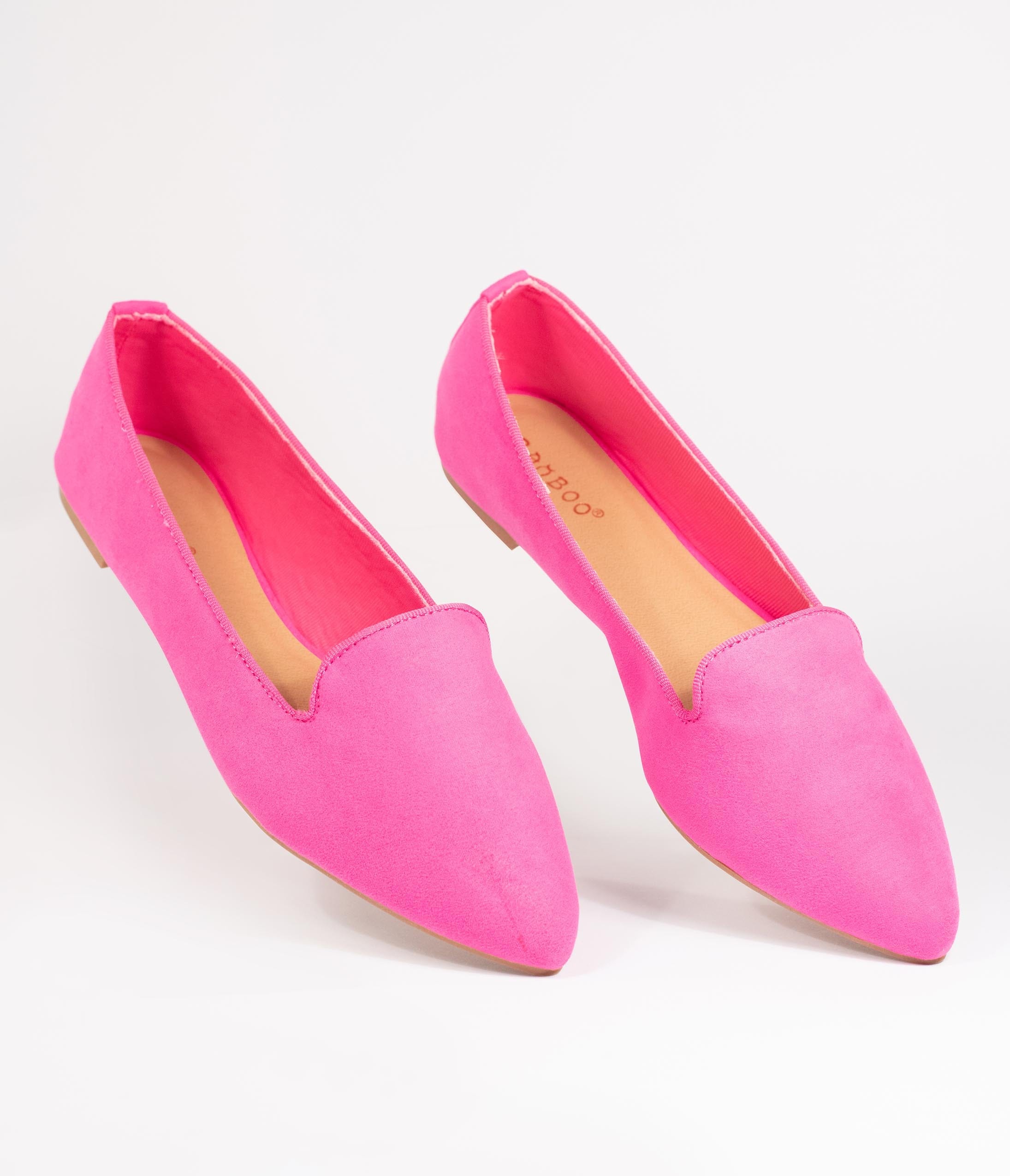 Stylish Hot Pink Suede Loafer Flats for Women - Comfortable Slip-On Shoes for Office, Casual Outfits & Travel
