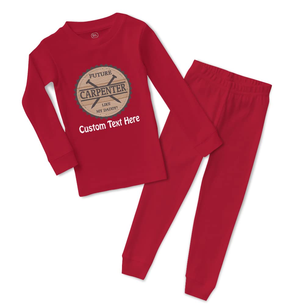 Custom Cotton Toddler Pajamas for Boys & Girls - Future Carpenter Like My Daddy - Snug Fit Sleepwear for Kids - Perfect for Bedtime & Family Matching Outfits