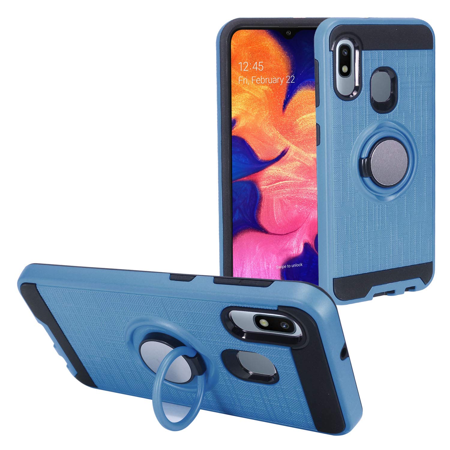Z-GEN Samsung Galaxy A10e SM-A102 Hybrid Phone Case with Ring Stand - Navy Blue | Shockproof Protective Cover with Kickstand | Perfect for Work, Travel & Everyday Use