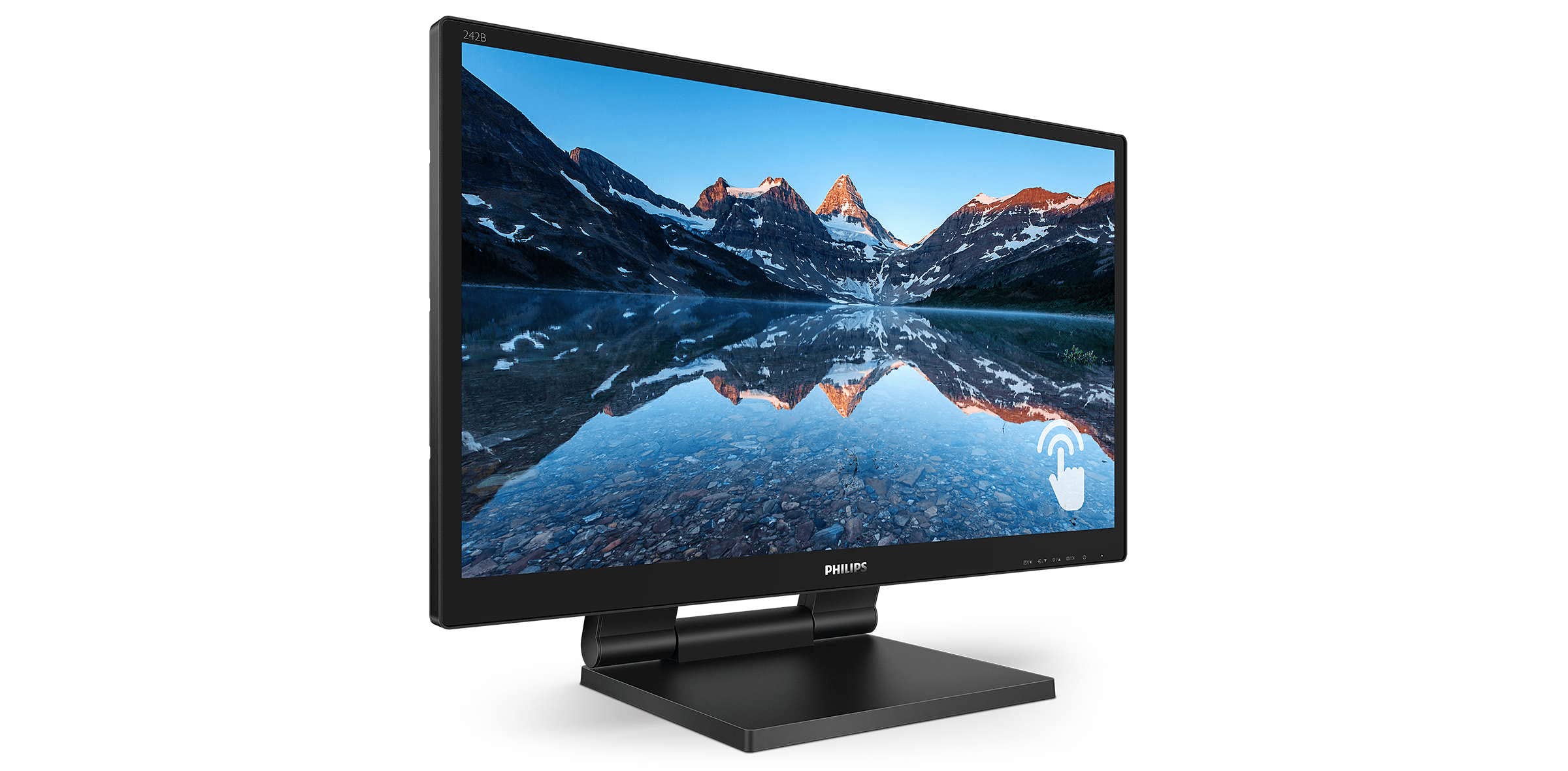 Philips 242B9T 24-Inch Touchscreen Monitor - Full HD 1920x1080, 60Hz, Adjustable Height, VGA/DVI/HDMI/DisplayPort, USB Hub - Black | Perfect for Office Work, Graphic Design & Home Entertainment