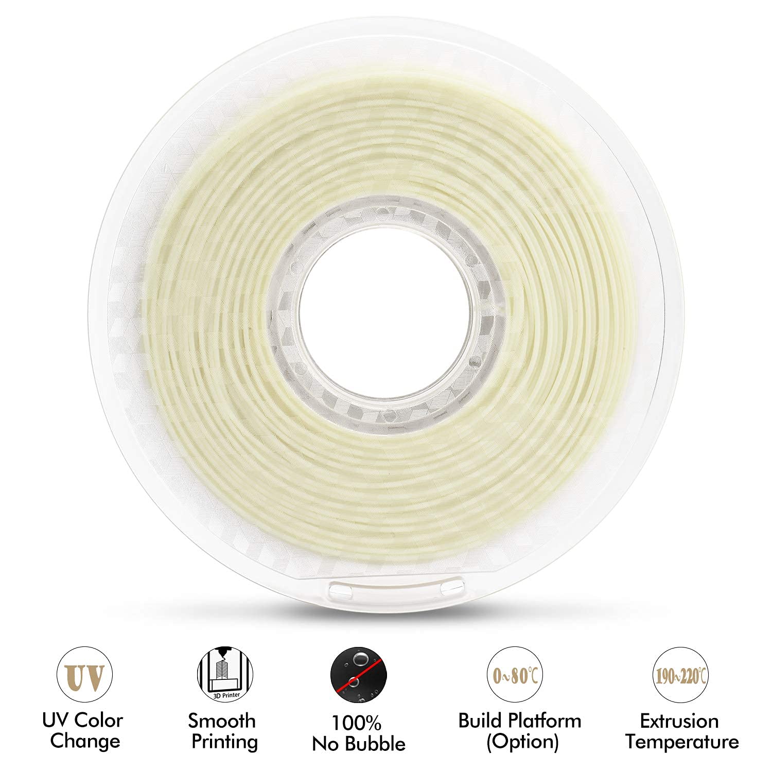 Glow in The Dark 3D Printer Filament - 1.75mm PLA Galaxy Blue 1kg Spool for Nighttime Prints, Cosplay Props & DIY Projects