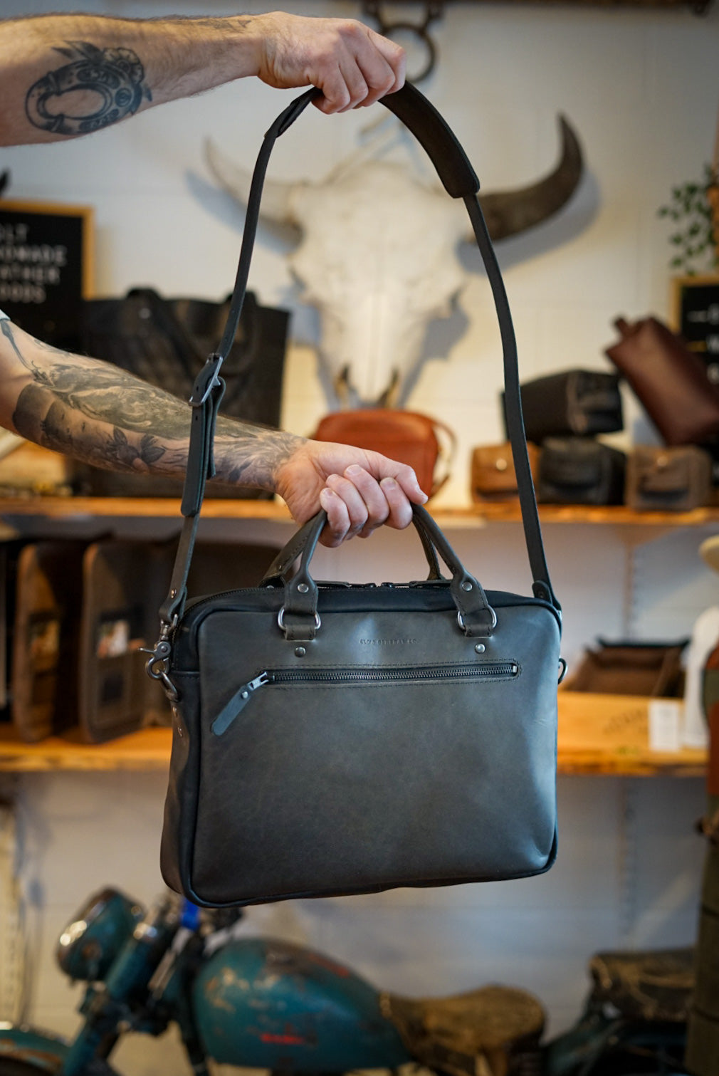 Durable Essential Work Bag for Professionals - Frontier Evergreen with Flat Black Accents | Perfect for Office, Commuting & Business Travel