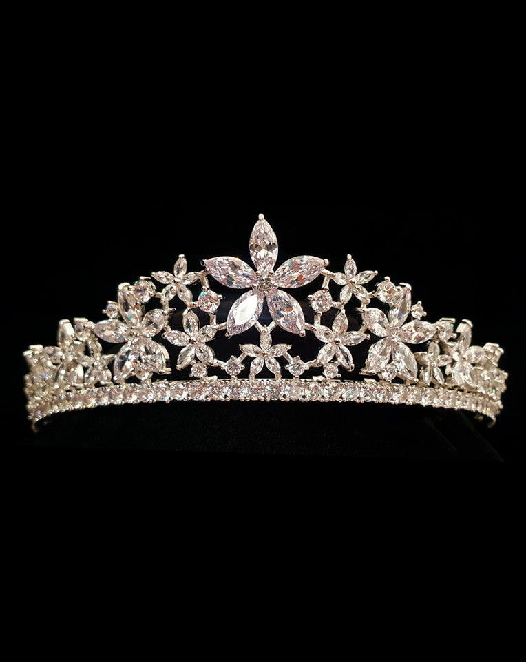 Jayla by Johnny B Collection - Crystal Star Flower Tiara for Weddings & Bridal Headpiece | Elegant Hair Accessory for Brides, Prom, Pageants & Special Occasions