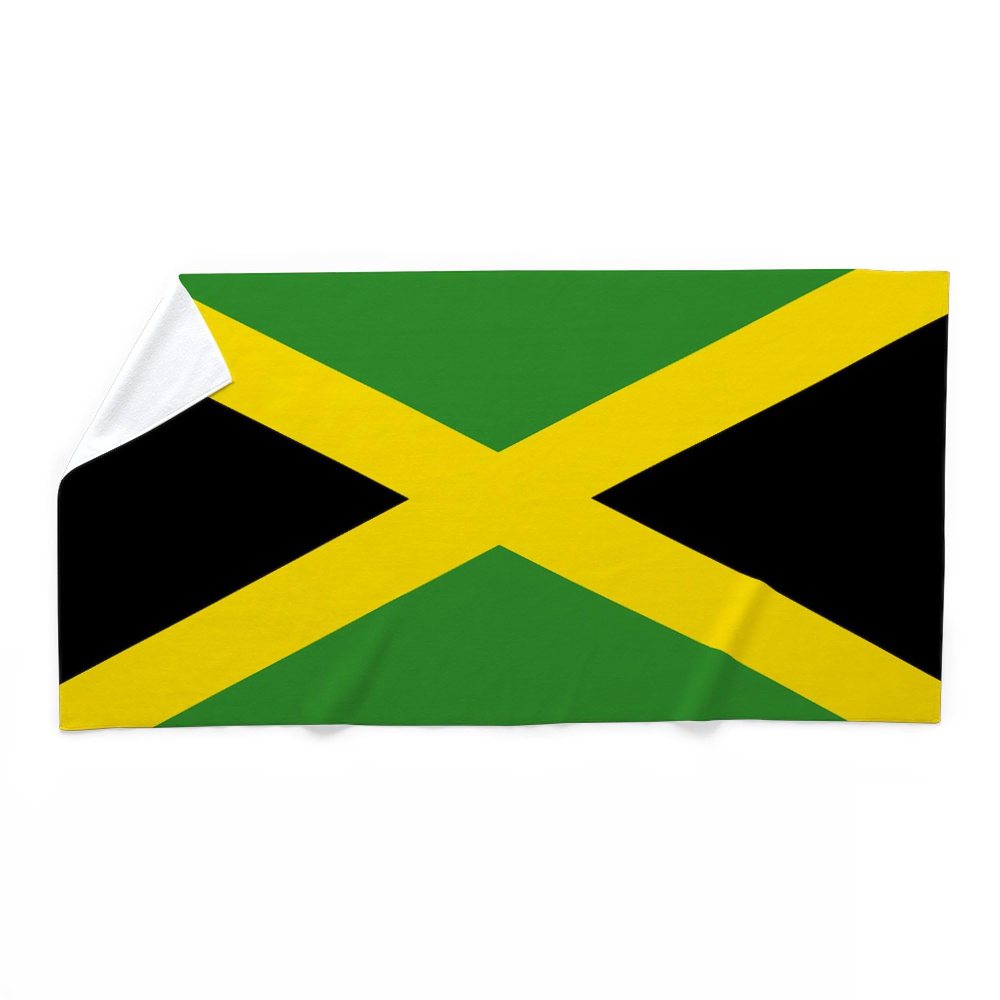 Jamaican Flag Large Beach Towel - Soft, Absorbent & Unique Design for Pool, Beach & Travel | CafePress