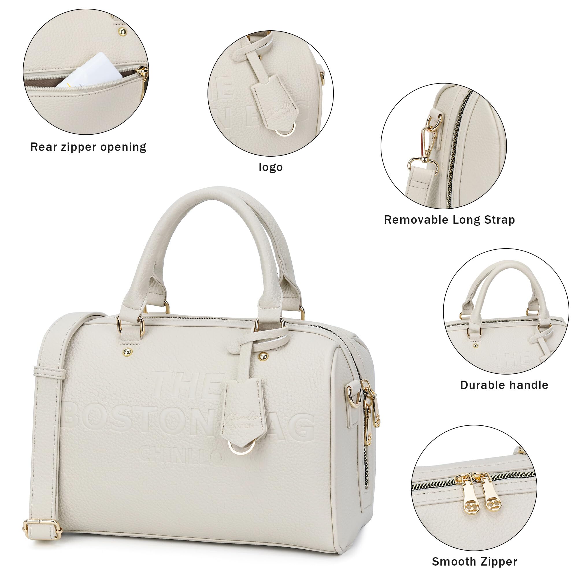 Stylish Boston Bags for Women - Leather Top Handle Satchel Purse with Adjustable Shoulder Strap | Perfect for Work, Travel & Everyday Use