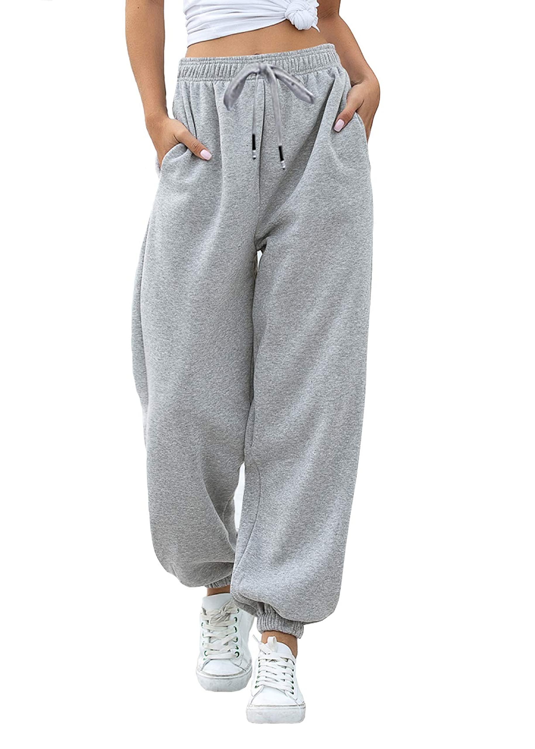 YLDUJ AMUM Women's Sweatpants - Casual Drawstring Joggers with Pockets for Workout, Yoga, Running & Lounge Wear - Soft Athletic Pants for Women