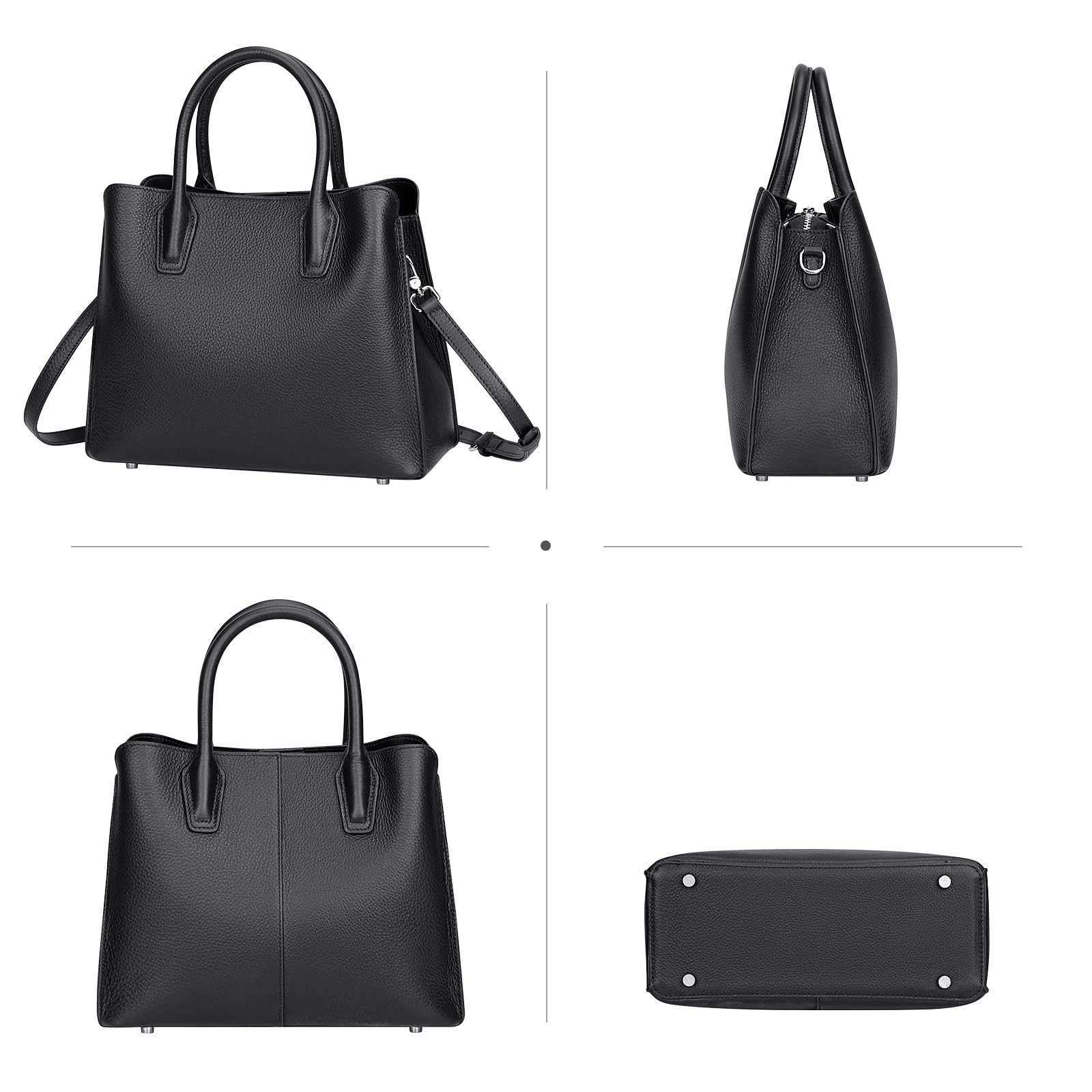 Genuine Leather Satchel Bags for Women - Medium Top Handle Handbag, Classic Crossbody Purse | Perfect for Work, Travel & Everyday Use