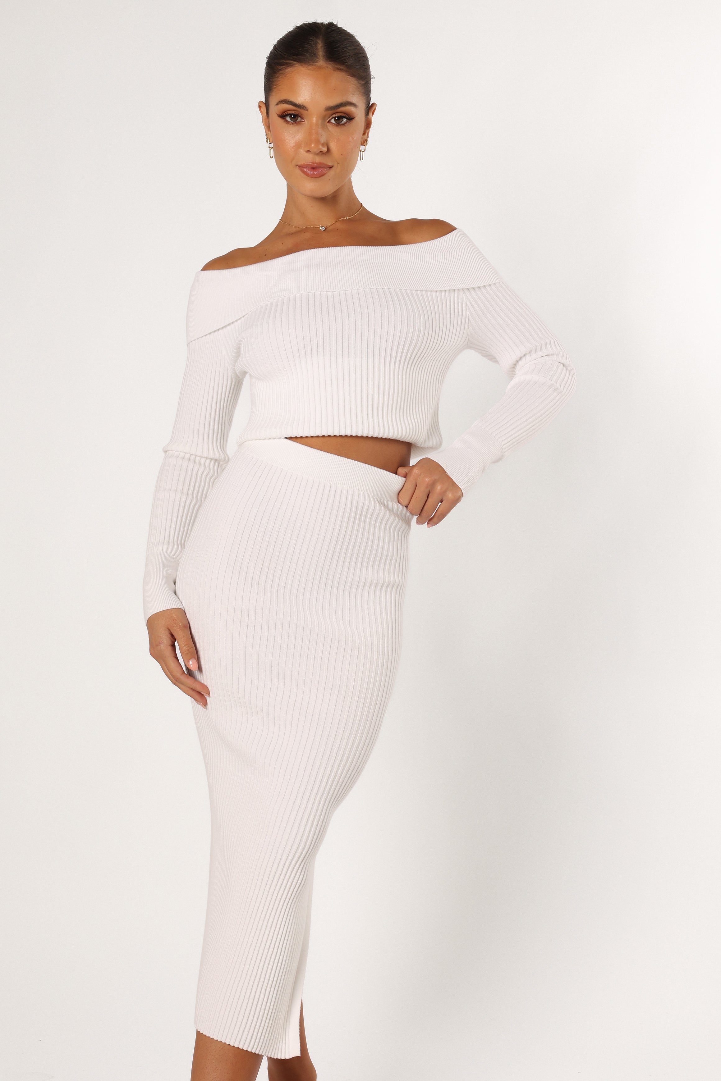 Charlotte Knitted Set - Soft & Cozy White Sweater & Skirt Outfit for Women | Perfect for Fall & Winter Fashion, Casual Wear, and Holiday Outfits
