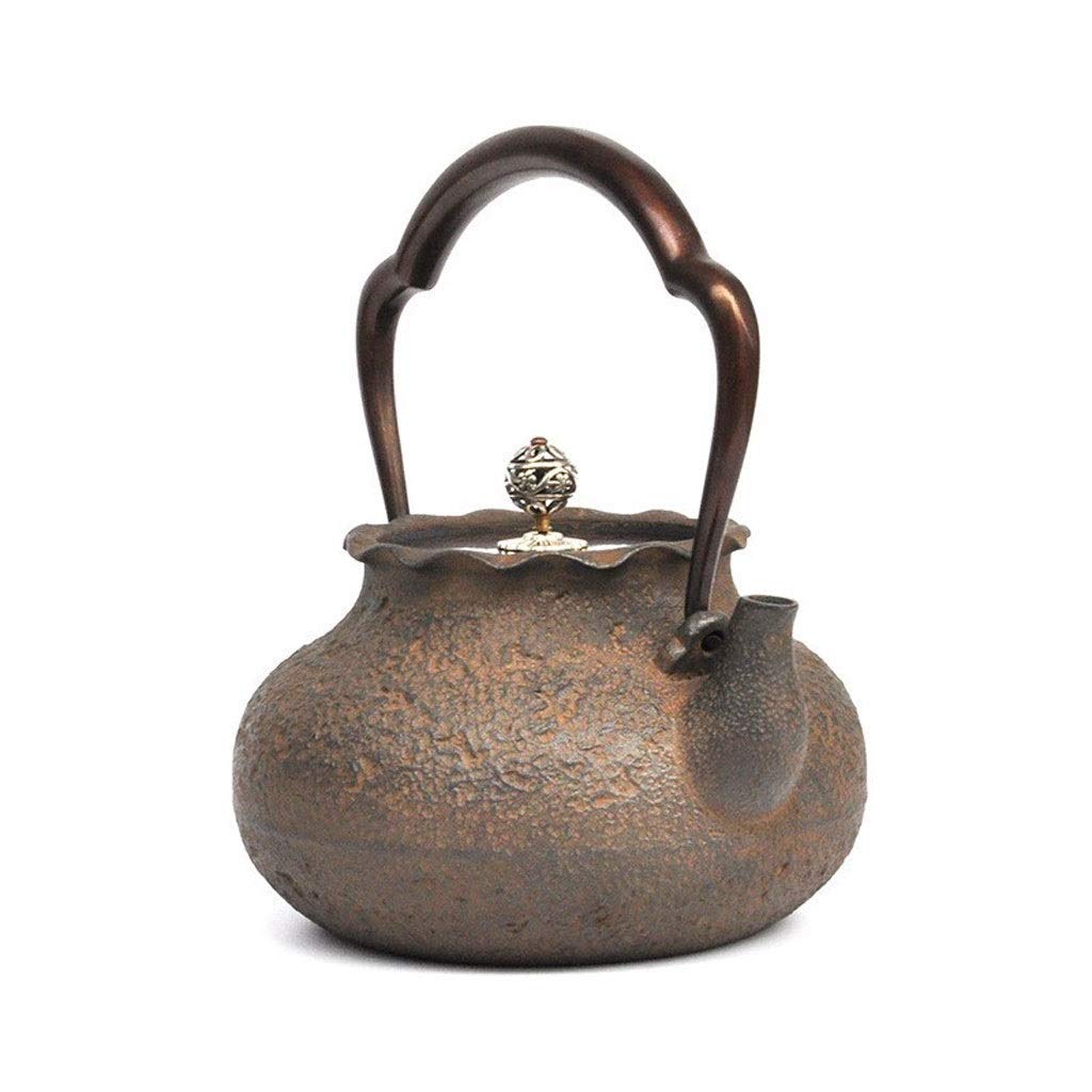 Premium 1.2L Japanese-Style Cast Iron Teapot - Uncoated Oxidized Inner Wall Ceramic Kettle with Flat Bottom | Perfect for Traditional Tea Ceremonies, Home Brewing & Gift Giving