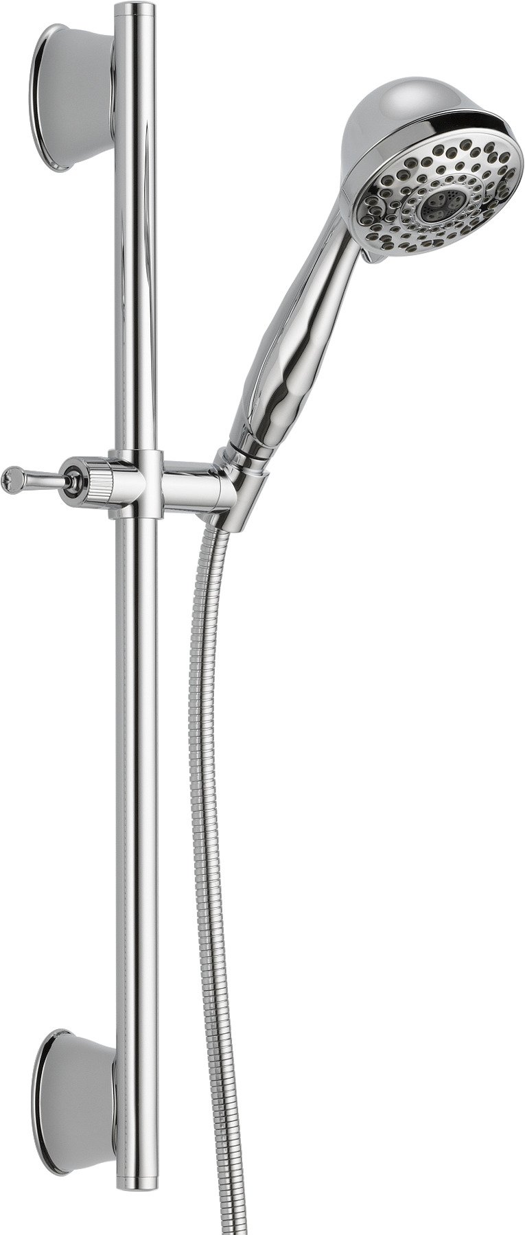 DELTA 51589 Chrome Slide Bar Hand Shower - Adjustable Wall Mount Shower Head with 6 Spray Settings for Bathroom, Spa & Relaxation