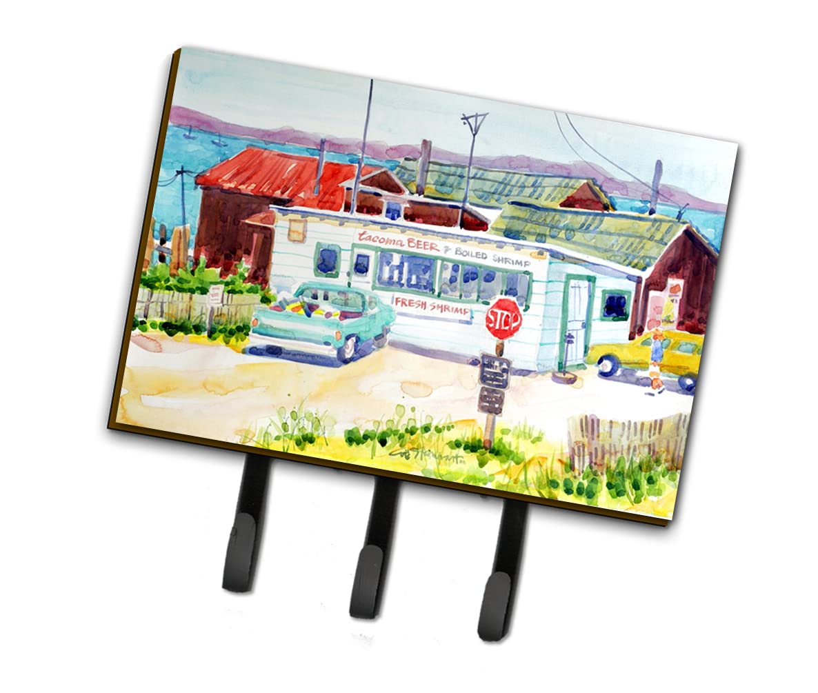 Caroline's Treasures 6054TH68 Seafood Shack Wall Hook Organizer - Rustic Key Holder, Coat Rack & Leash Hanger for Kitchen, Entryway & Bathroom - Perfect for Keys, Towels, Aprons & Pet Accessories