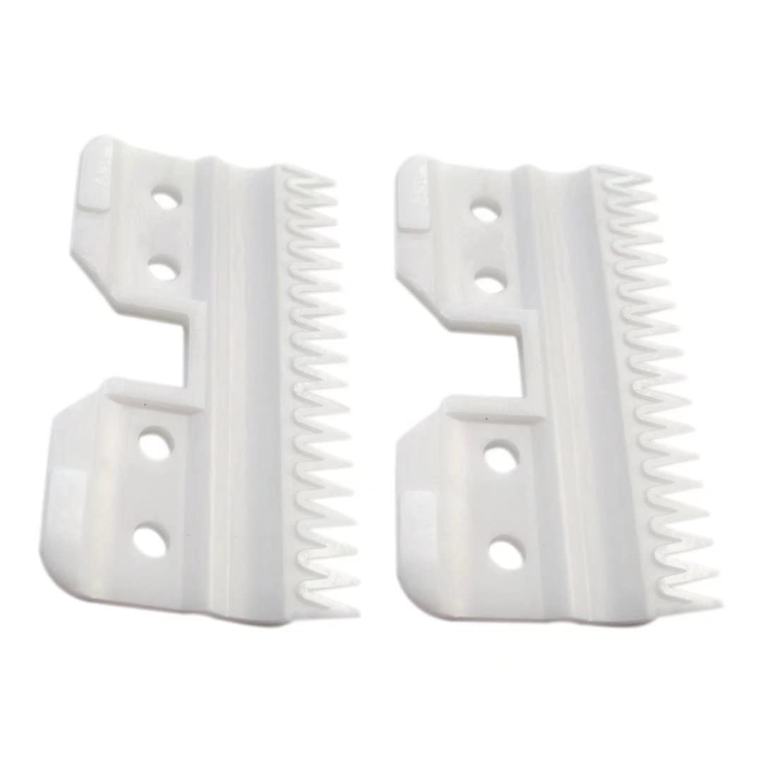 2023 Upgraded Professional Replacement Blade Cutter for Oster Fast Feed Clippers - 18 Teeth Ceramic Moving Blade (2 Pack) - Perfect for Barbers, Hair Stylists & Pet Grooming